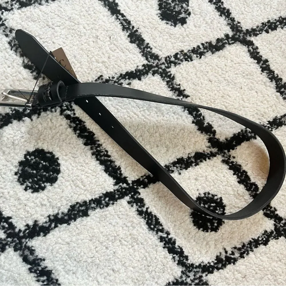 NWT United Belt Co Black Genuine Leather Belt